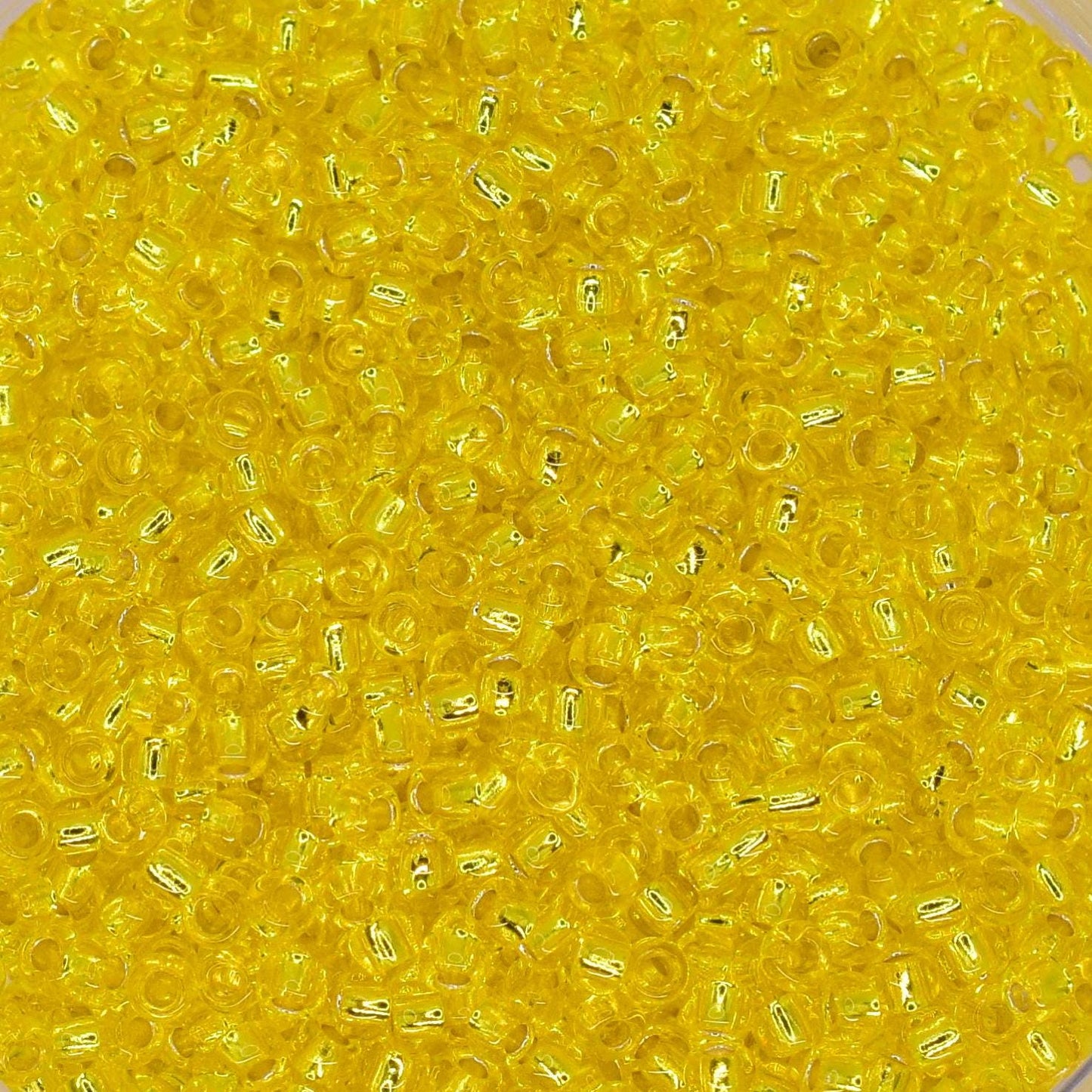 5g Toho seed beads 15/0, Silverlined lemon, TR-15-32, japanese beads, transparent yellow, tiny beads, Toho round, yellow rocailles