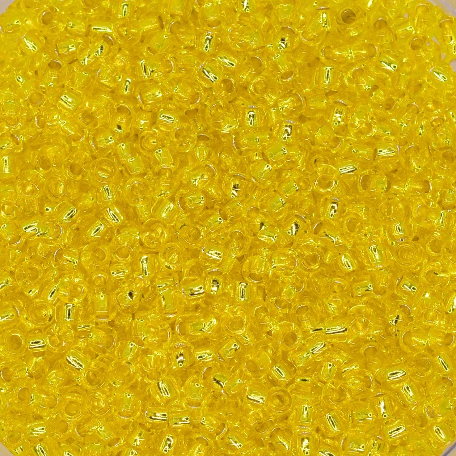 5g Toho seed beads 15/0, Silverlined lemon, TR-15-32, japanese beads, transparent yellow, tiny beads, Toho round, yellow rocailles