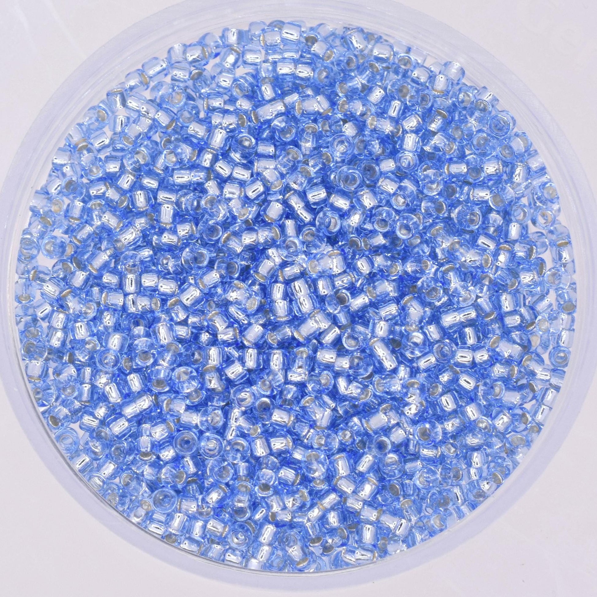 5g Toho seed beads 15/0, Silverlined light sapphire, TR-15-33, japanese beads, transparent blue, tiny beads, Toho round, light blue rocaille