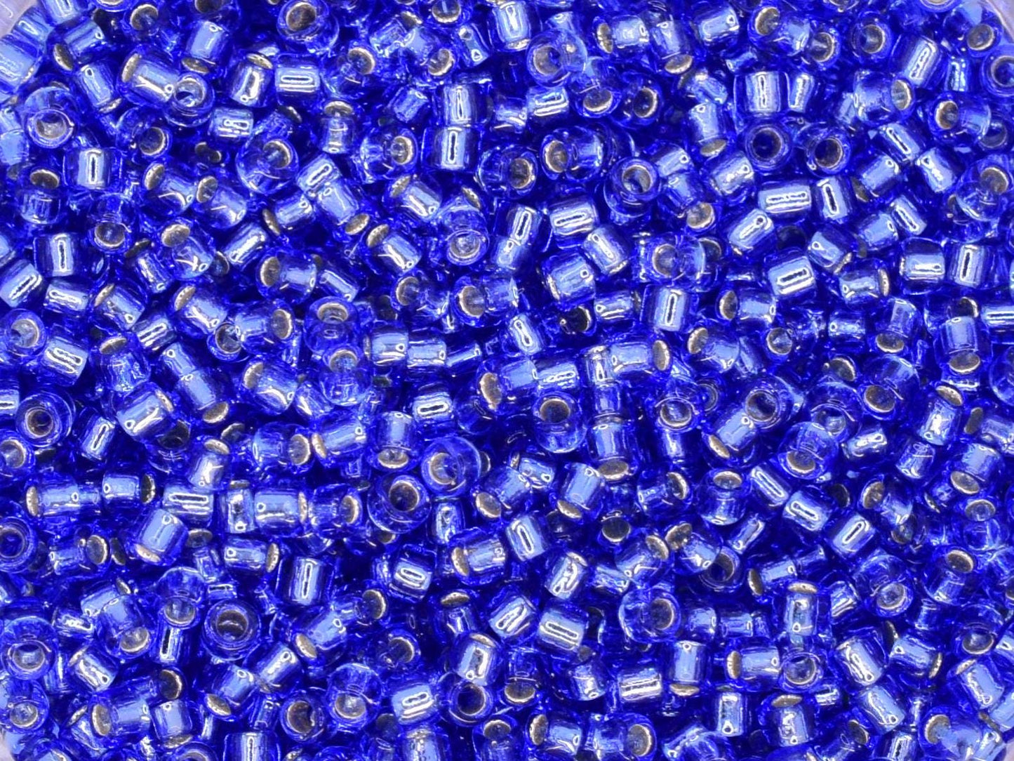 5g Toho seed beads 15/0, Silverlined sapphire, TR-15-35, japanese beads, transparent blue, tiny beads, Toho round, blue rocailles