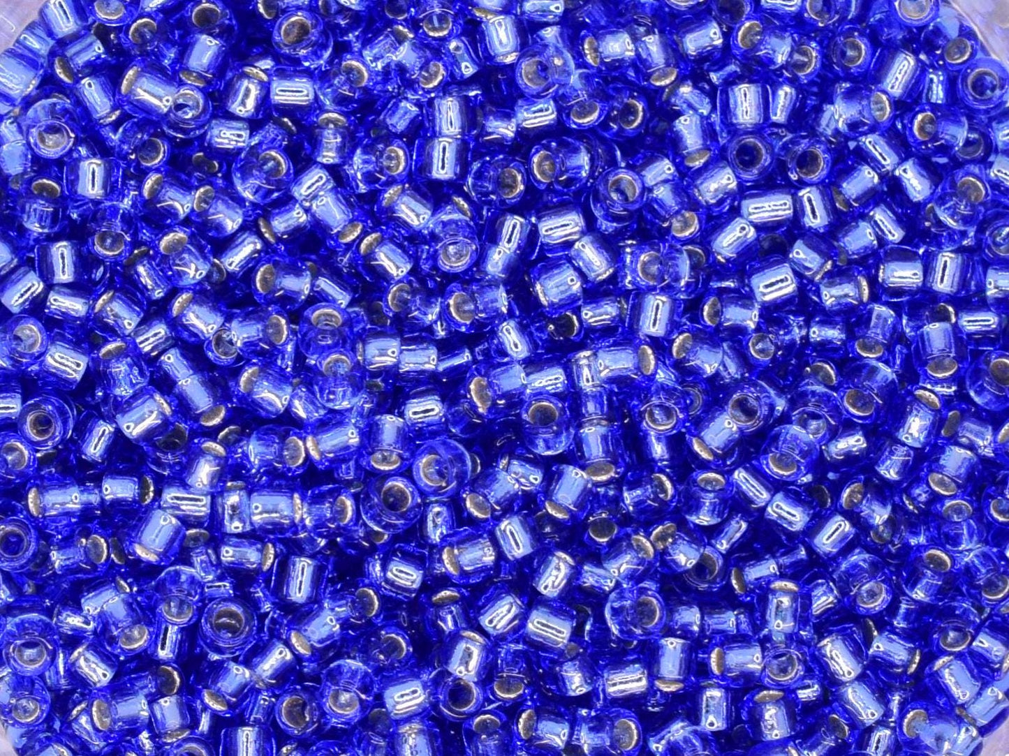 5g Toho seed beads 15/0, Silverlined sapphire, TR-15-35, japanese beads, transparent blue, tiny beads, Toho round, blue rocailles