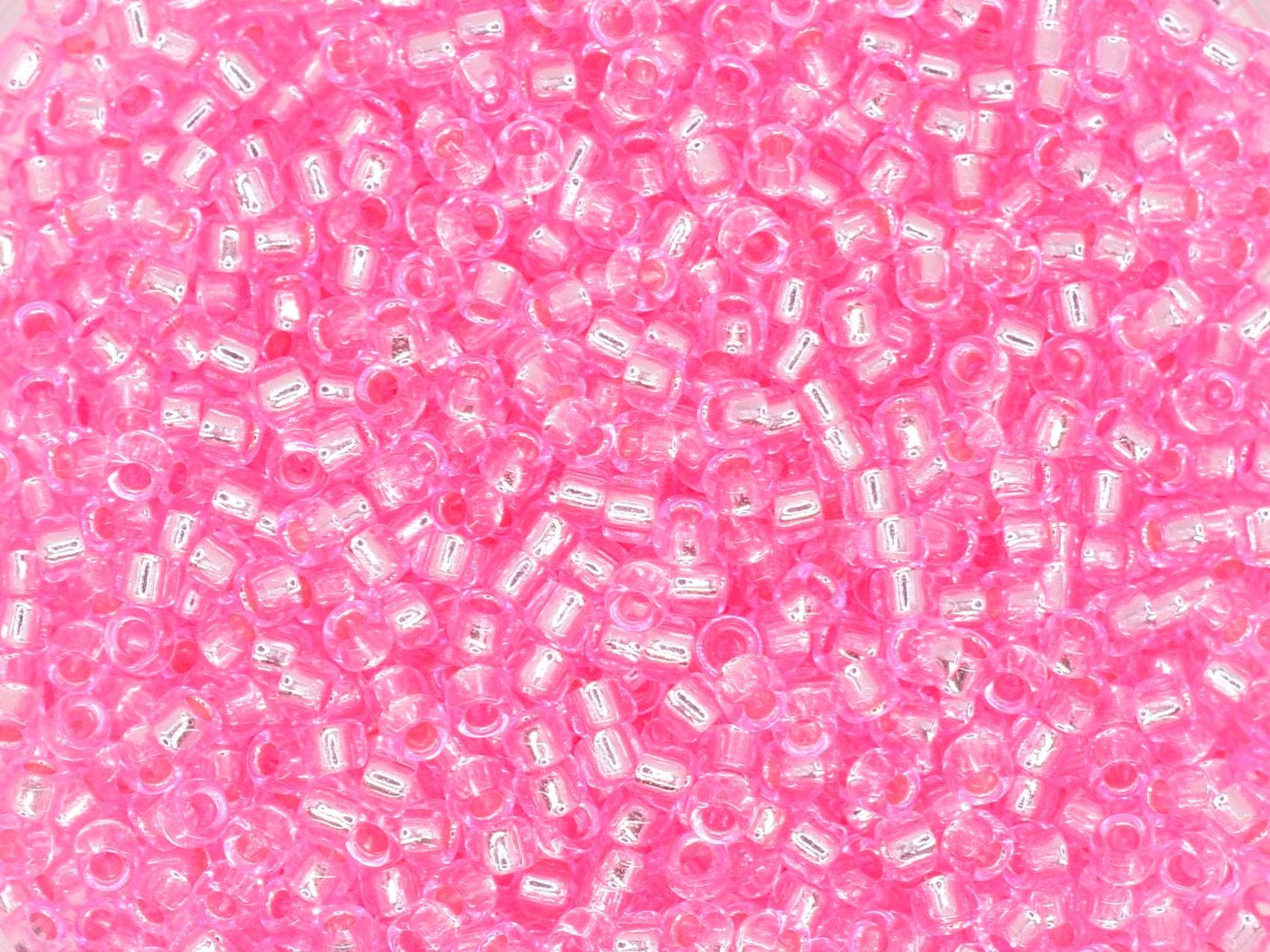 5g Toho seed beads 15/0, Silverlined pink, TR-15-38, japanese beads, transparent pink, tiny beads, Toho round, pink rocailles