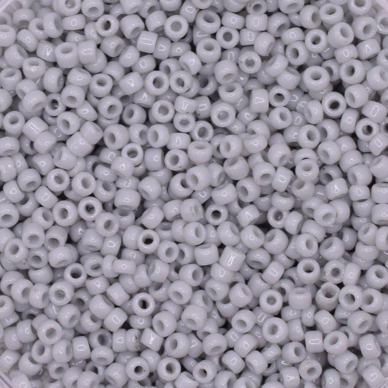 5g Toho seed beads 15/0, Opaque gray, TR-15-53, japanese beads, gray beads, tiny beads, Toho gray seed beads