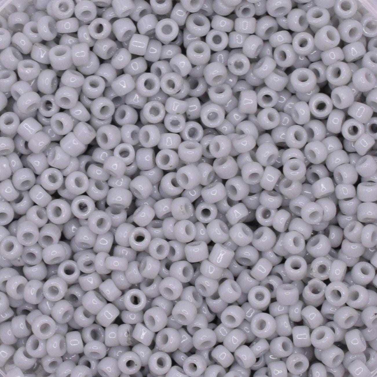 5g Toho seed beads 15/0, Opaque gray, TR-15-53, japanese beads, gray beads, tiny beads, Toho gray seed beads