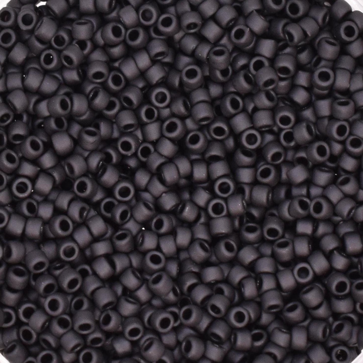 5g Toho seed beads 15/0, Opaque frosted jet, TR-15-49F, japanese beads, tiny beads, Toho round black, matte black