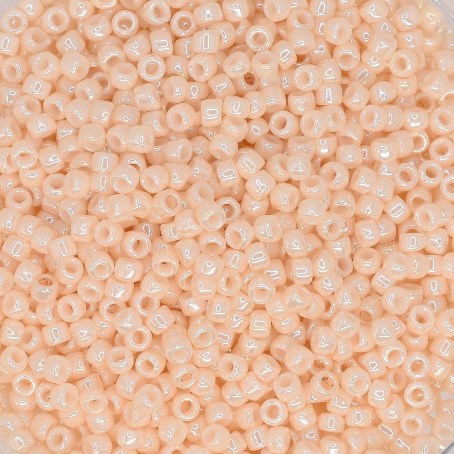 5g Toho seed beads 15/0, Opaque lustered light beige, TR-15-123, japanese beads, off white beads, tiny beads, Toho cream seed beads