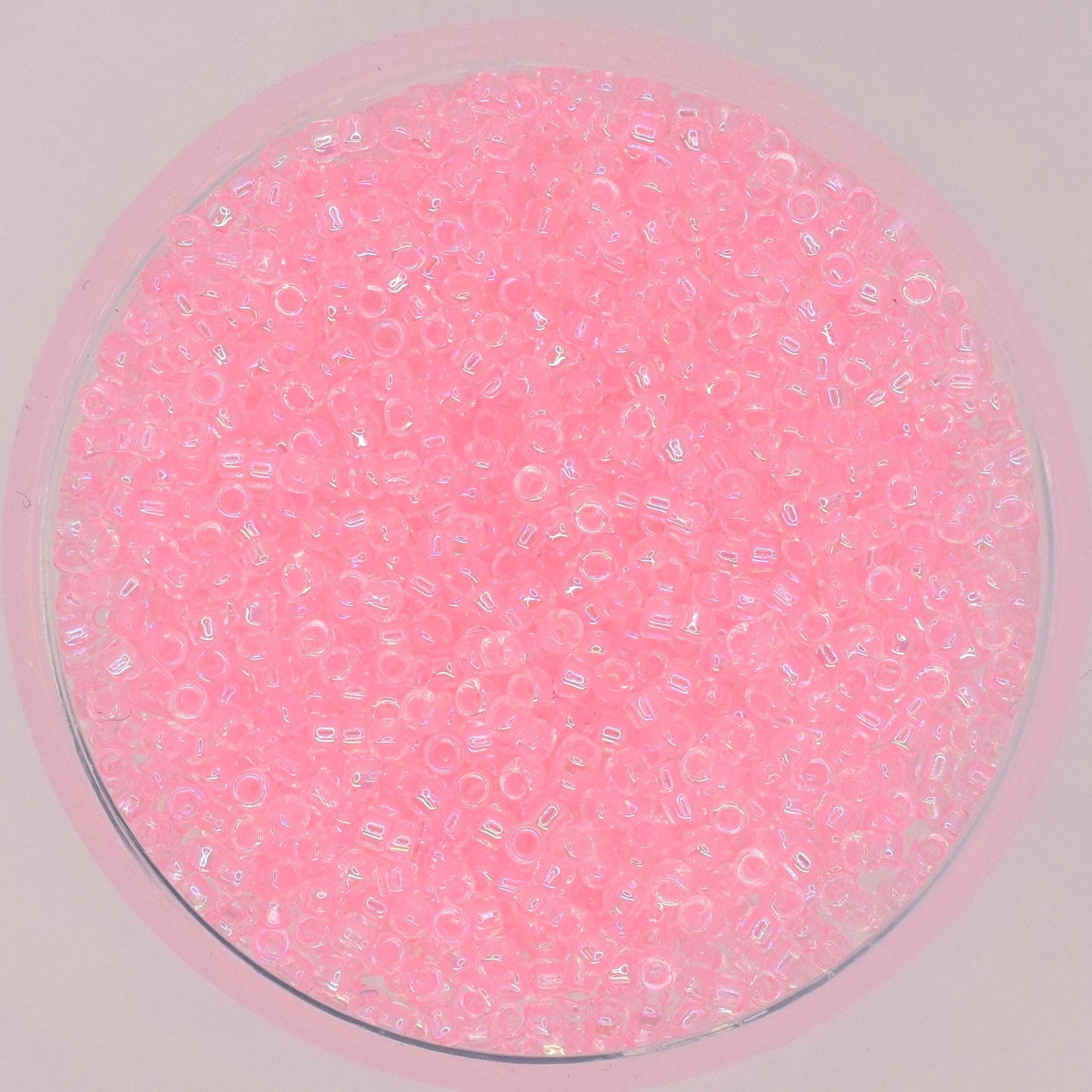 5g Toho seed beads 15/0, Transparent Rainbow ballerina Pink, TR-15-171D, japanese beads, transparent pink beads, tiny beads, light pink