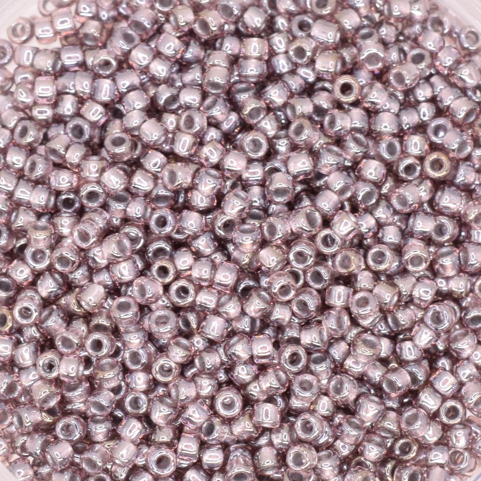 5g Toho seed beads 15/0, Silverlined luster medium amethyst, TR-15-1010, japanese beads, transparent purple, tiny beads, dark violet