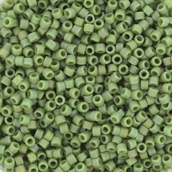 Miyuki Delica beads opaque glazed frosted pistachio, 5g 11/0 DB2310, cylindrical beads, DB 2310 miyuki delica green, matte light green