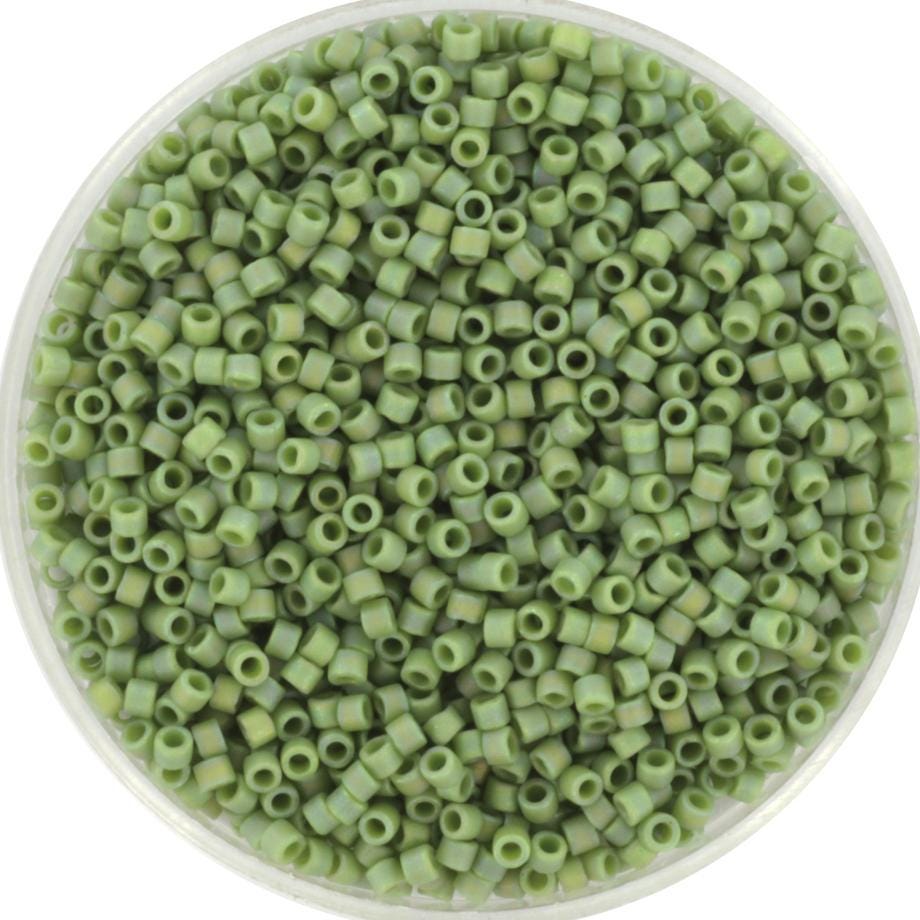 Miyuki Delica beads opaque glazed frosted pistachio, 5g 11/0 DB2310, cylindrical beads, DB 2310 miyuki delica green, matte light green