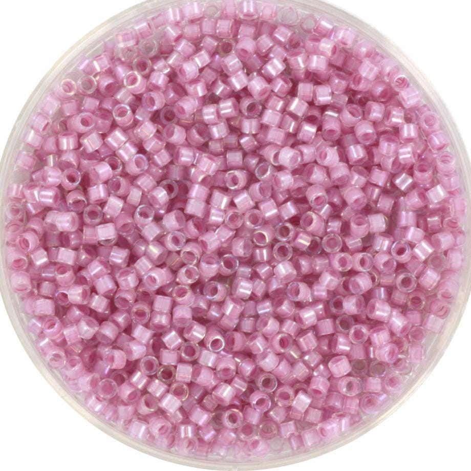 Miyuki Delica beads orchid lined crystal luster, color DB 72, 5g size 11/0, japanese beads, Miyuki DB-72, Miyuki color lined, light pink