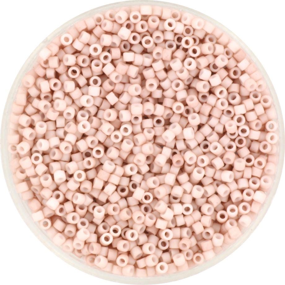 Miyuki Delica beads opaque matte pink champagne, 5g 11/0 DB1515, cylindrical beads, light pink Miyuki, color DB 1525, matte rosé