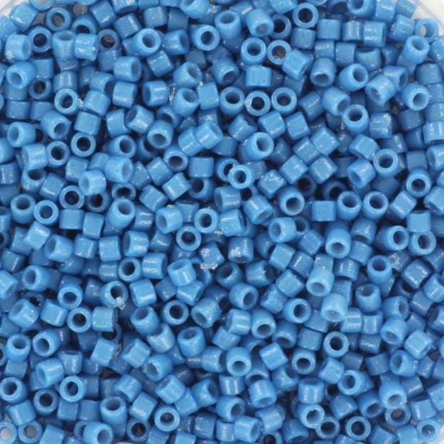 Miyuki Delica beads duracoat opaque dyed juniper berry, 5g 11/0 color DB 2135, cylindrical beads, Miyuki opaque blue DB2135