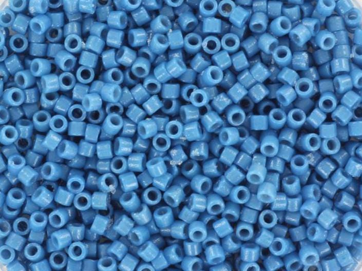 Miyuki Delica beads duracoat opaque dyed juniper berry, 5g 11/0 color DB 2135, cylindrical beads, Miyuki opaque blue DB2135