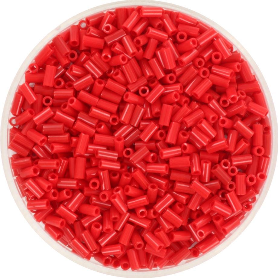 Miyuki bugles 3mm, opaque red, color 408, beads from japan, tube shaped beads, long beads, japanese beads