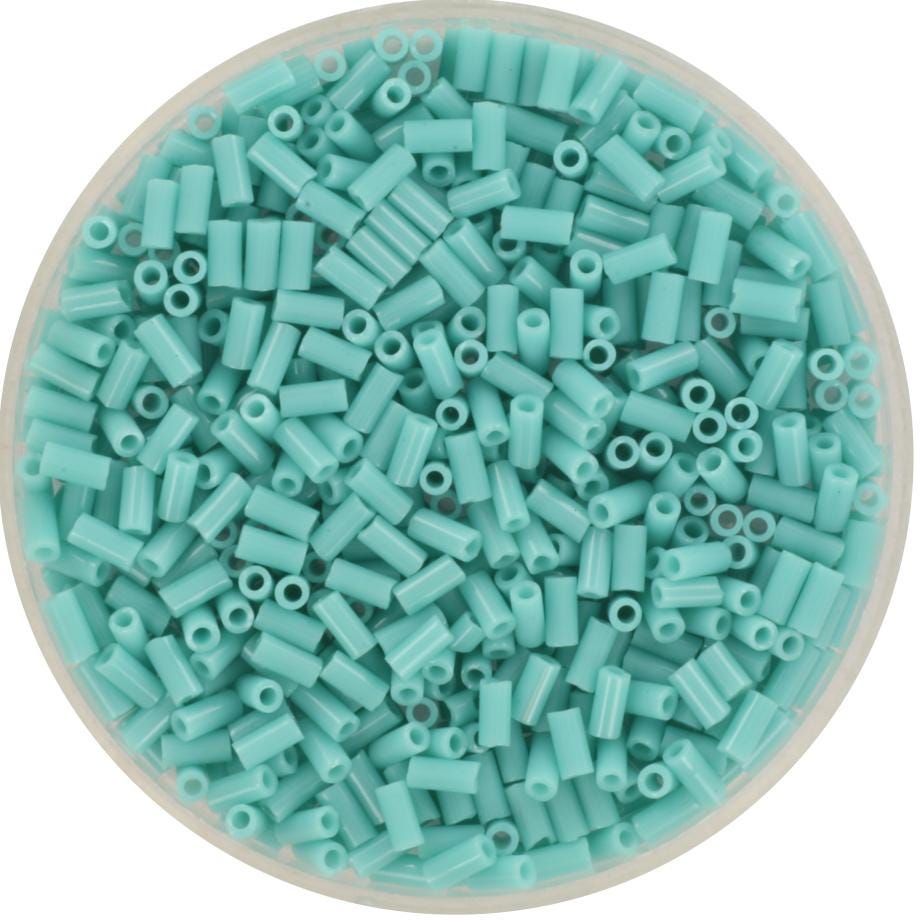 Miyuki bugles 3mm, opaque turquoise green, color 412, beads from japan, tube shaped beads, long beads, japanese beads