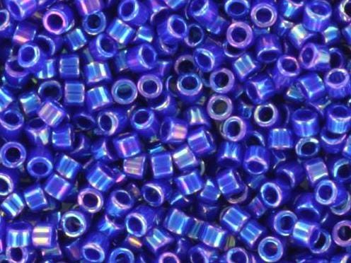 Miyuki Delica beads opaque ab cobalt, 5g 11/0 color DB 165, cylindrical beads, Delica beads DB165, luster blue