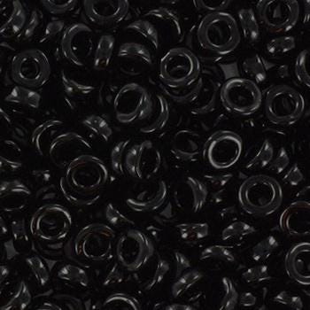 5g Miyuki spacer beads 3 x 1.3 mm, opaque black, color 401, beads from japan, donut shaped beads