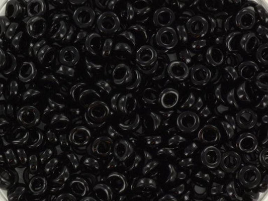 5g Miyuki spacer beads 3 x 1.3 mm, opaque black, color 401, beads from japan, donut shaped beads