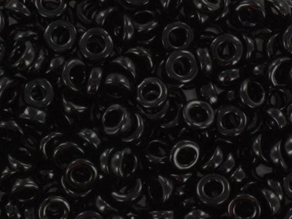 5g Miyuki spacer beads 3 x 1.3 mm, opaque black, color 401, beads from japan, donut shaped beads