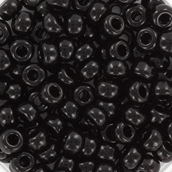 10g Miyuki seed beads 6/0, opaque black 401, japanese beads, large black rocailles, size 4mm, pony beads