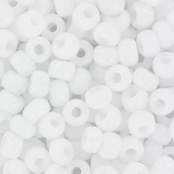 10g Miyuki seed beads 6/0, opaque white 402, japanese beads, large white rocailles, size 4mm, pony beads