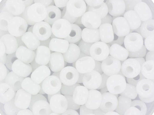 10g Miyuki seed beads 6/0, opaque white 402, japanese beads, large white rocailles, size 4mm, pony beads