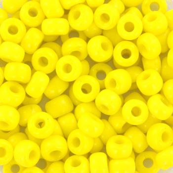 10g Miyuki seed beads 6/0, opaque yellow 404, japanese beads, large yellow rocailles, size 4mm, pony beads