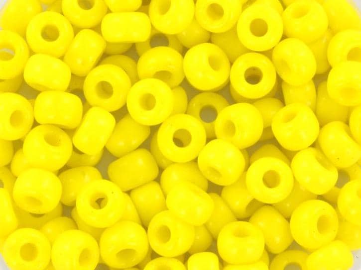 10g Miyuki seed beads 6/0, opaque yellow 404, japanese beads, large yellow rocailles, size 4mm, pony beads