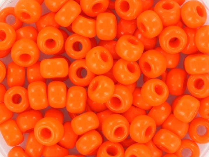 10g Miyuki seed beads 6/0, opaque orange 406, japanese beads, large orange rocailles, size 4mm, pony beads