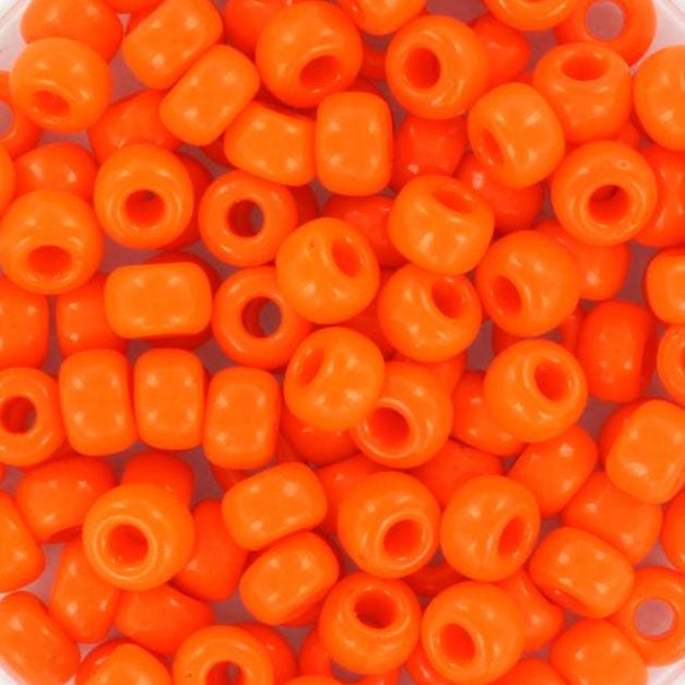 10g Miyuki seed beads 6/0, opaque orange 406, japanese beads, large orange rocailles, size 4mm, pony beads