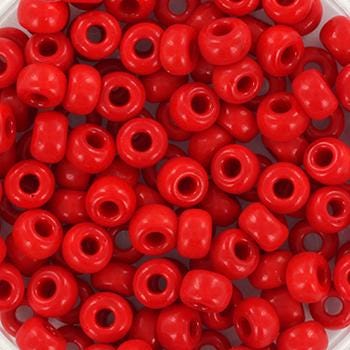 10g Miyuki seed beads 6/0, opaque red 408, japanese beads, large red rocailles, size 4mm, pony beads