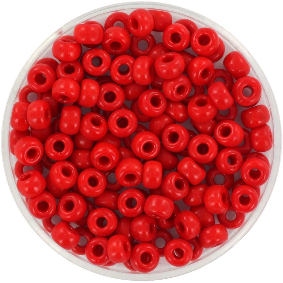 10g Miyuki seed beads 6/0, opaque red 408, japanese beads, large red rocailles, size 4mm, pony beads