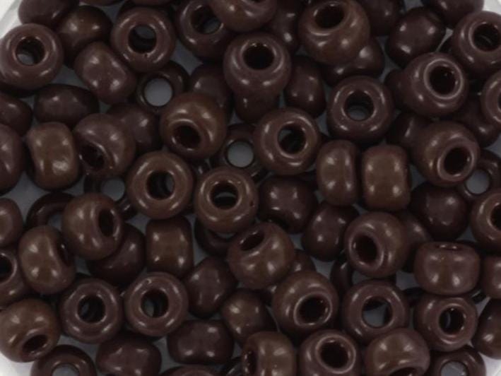 10g Miyuki seed beads 6/0, opaque chocolate brown 409, japanese beads, large brown rocailles, size 4mm, pony beads