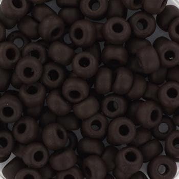 10g Miyuki seed beads 6/0, opaque matte chocolate brown 409F, japanese beads, large brown rocailles, size 4mm, pony beads