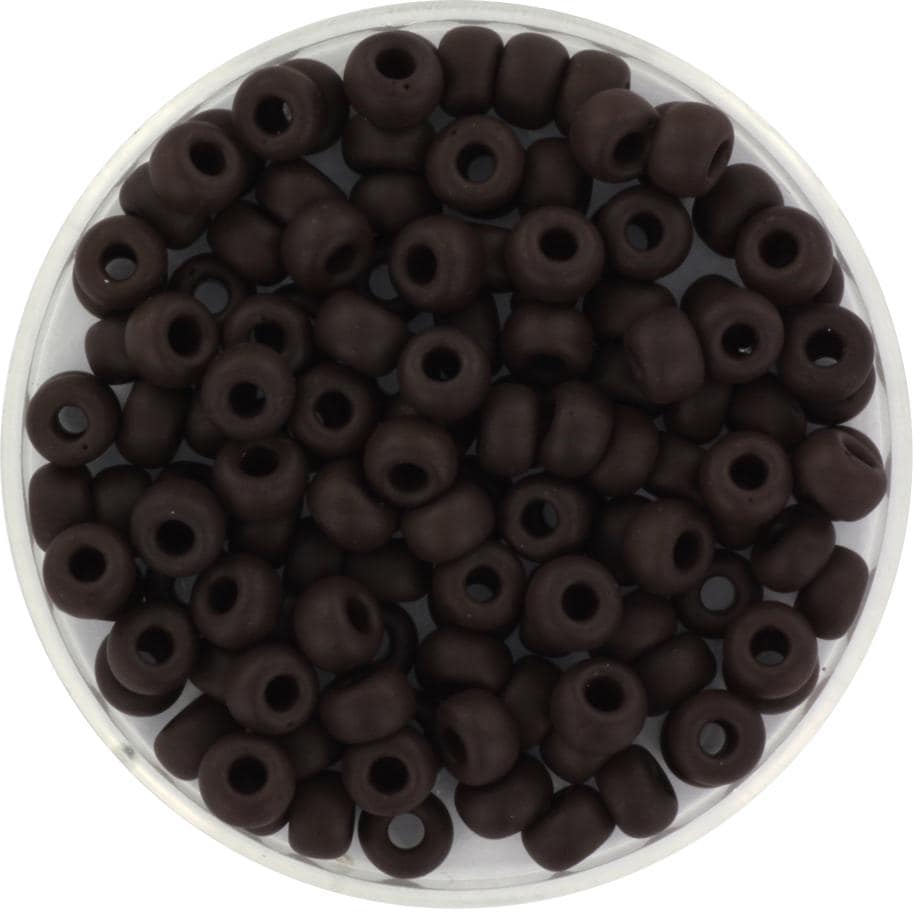 10g Miyuki seed beads 6/0, opaque matte chocolate brown 409F, japanese beads, large brown rocailles, size 4mm, pony beads