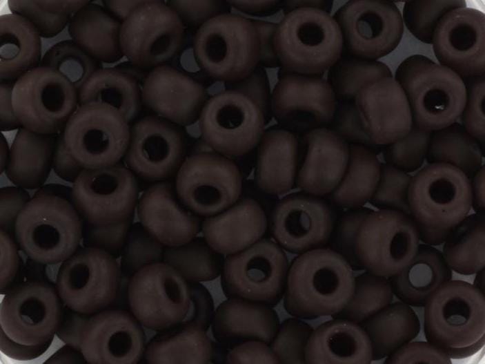 10g Miyuki seed beads 6/0, opaque matte chocolate brown 409F, japanese beads, large brown rocailles, size 4mm, pony beads