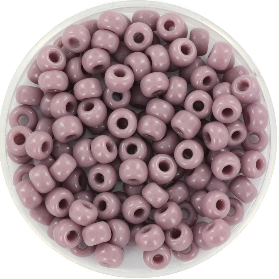 10g Miyuki seed beads 6/0, opaque mauve 410, japanese beads, large purple rocailles, size 4mm, pony beads