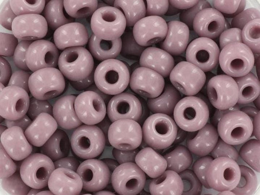 10g Miyuki seed beads 6/0, opaque mauve 410, japanese beads, large purple rocailles, size 4mm, pony beads