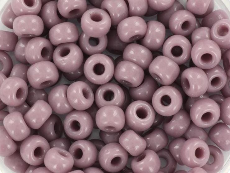 10g Miyuki seed beads 6/0, opaque mauve 410, japanese beads, large purple rocailles, size 4mm, pony beads