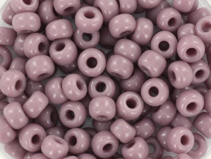 10g Miyuki seed beads 6/0, opaque mauve 410, japanese beads, large purple rocailles, size 4mm, pony beads