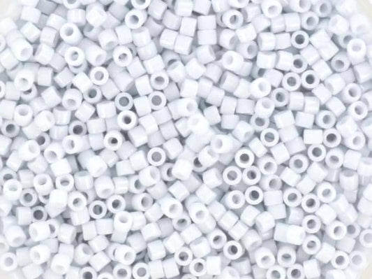 Miyuki Delica beads opaque luster light gray, size 11/0 color 209, Japanese beads, cylindrical beads, Miyuki gray, Miyuki DB209