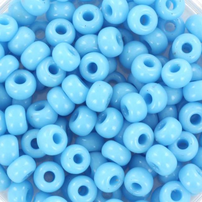 10g Miyuki seed beads 6/0, opaque turquoise blue 413, japanese beads, large blue rocailles, size 4mm, pony beads