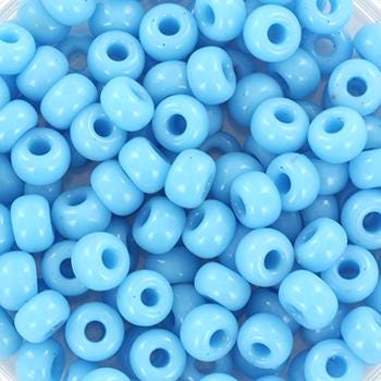 10g Miyuki seed beads 6/0, opaque turquoise blue 413, japanese beads, large blue rocailles, size 4mm, pony beads