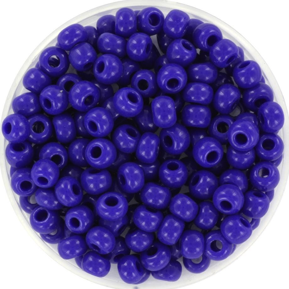 10g Miyuki seed beads 6/0, opaque cobalt blue 414, japanese beads, large blue rocailles, size 4mm, pony beads