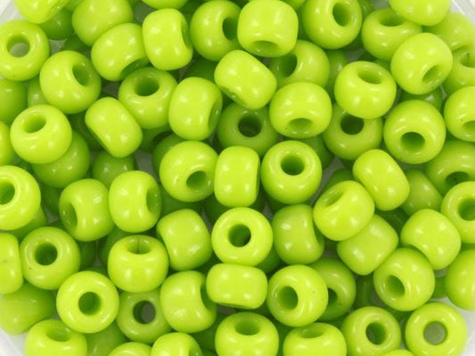 10g Miyuki seed beads 6/0, opaque chartreuse green 416, japanese beads, large green rocailles, size 4mm, pony beads