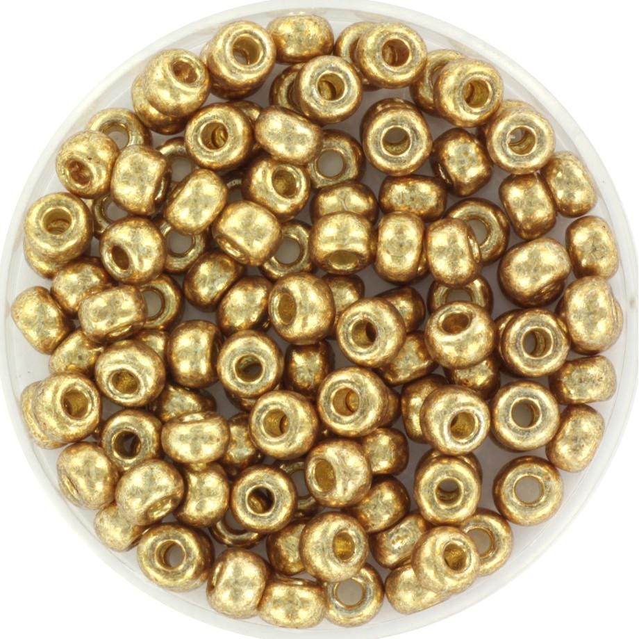 10g Miyuki seed beads duracoat galvanized champagne size 6/0 4204, beads from japan, round rocailles, 4mm big gold beads