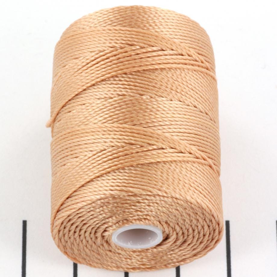 5 meters C-lon bead cord 0.5 mm Ginger, macrame cord light brown, micro macrame nylon cord, kumihimo yarn, beige C Lon thread