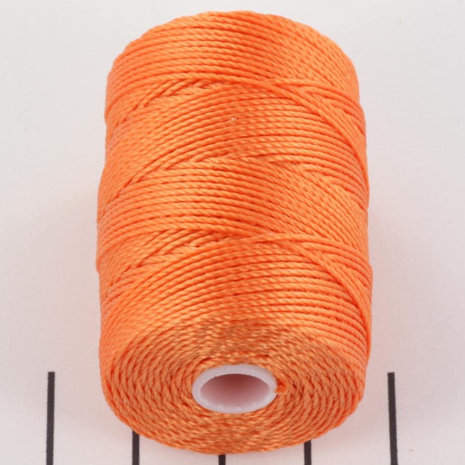 5 meters C-lon bead cord 0.5 mm tangerine, macrame cord orange, micro macrame nylon cord, kumihimo yarn, bright orange