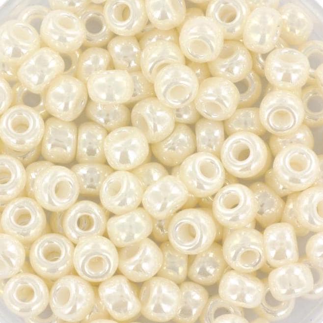 10g Miyuki seed beads 6/0, ceylon antique ivory pearl 592, japanese beads, large cream rocailles, size 4mm, pony beads